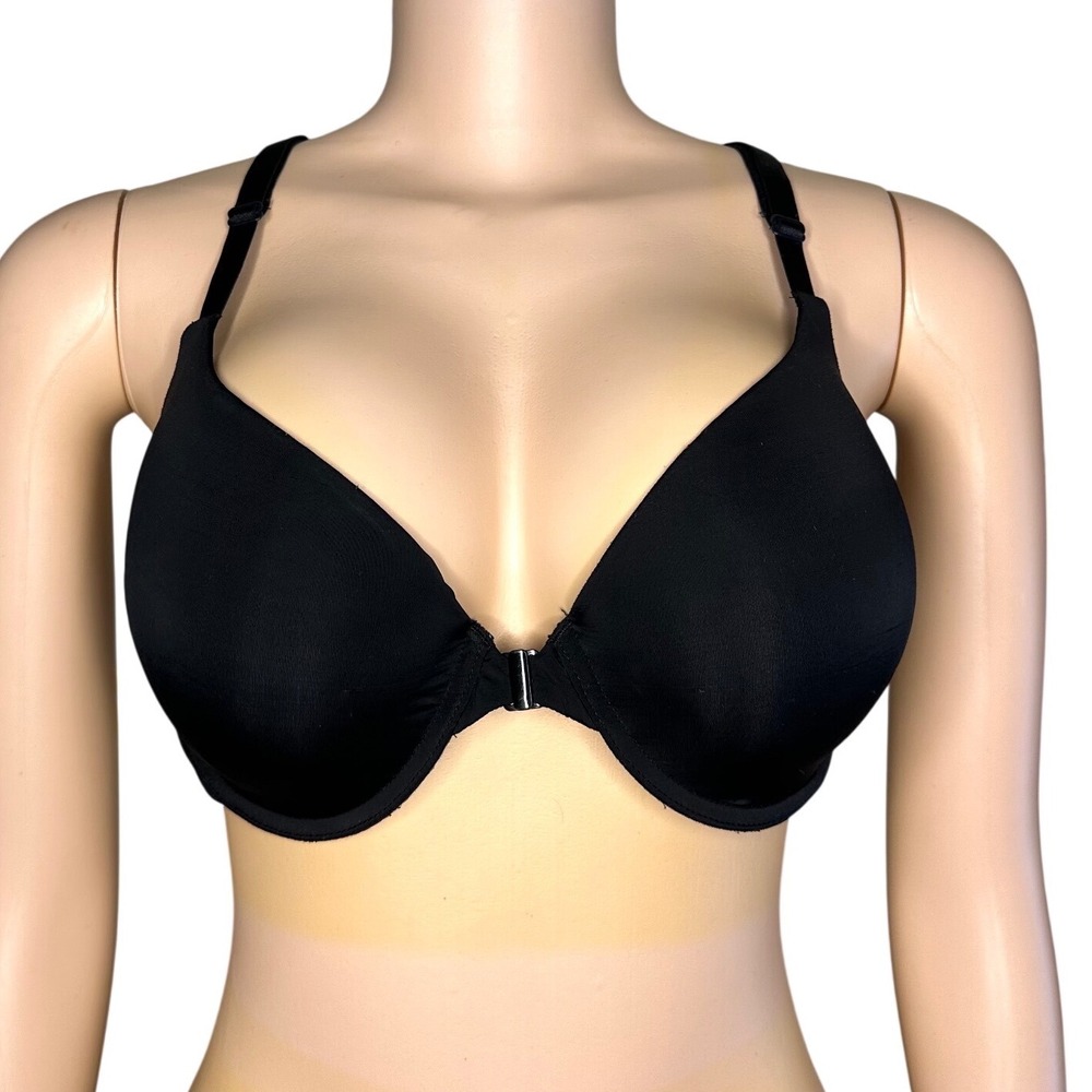 Victoria's‎ Secret T-Shirt Lightly Lined Demi  Front Closure Bra Size 36D Black
